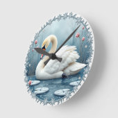 Swan Serenity Wall Clock Runde Wanduhr (Winkel)