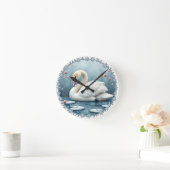 Swan Serenity Wall Clock Runde Wanduhr (Zuhause)