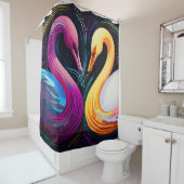 Swan Stached Glass Mosaic Badezimmer Duschvorhang (Beispiel)