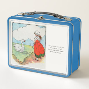 Swan, Swan Over Sea Mother Gänse Kinderzimmer Rhym Metall Brotdose