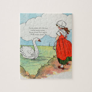 Swan, Swan Over Sea Mother Gänse Kinderzimmer Rhym Puzzle