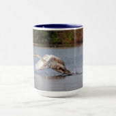 Swan Take-off, Wild-Bird-Foto Tasse (Zentrum)