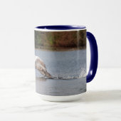 Swan Take-off, Wild-Bird-Foto Tasse (VorderseiteRechts)