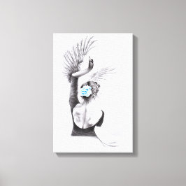 Swan tanzende Frau Ballett Surreal zeichnend Kunst Leinwanddruck