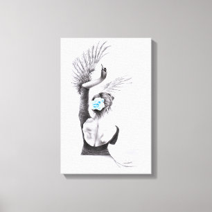 Swan tanzende Frau Ballett Surreal zeichnend Kunst Leinwanddruck