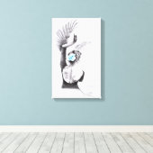 Swan tanzende Frau Ballett Surreal zeichnend Kunst Leinwanddruck (Insitu (Holzboden))