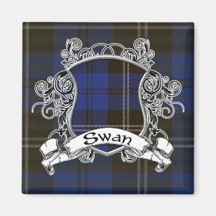 Swan Tartan Shield Magnet