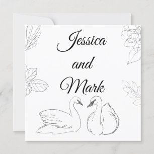Swan Theme Hochzeitskarte Einladung
