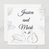 Swan Theme Wedding Enclosure Card Einladung (Vorne/Hinten)