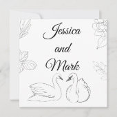 Swan Theme Wedding Enclosure Card Einladung (Vorderseite)