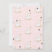 Swan, Tiara, Stars, Princess Baby Dusche Einladung (Rückseite)