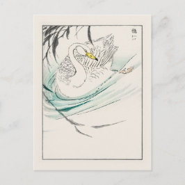 Swan - traditionelles Japanisch Postkarte