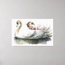 Swan und Baby, Babydusche, Babyzimmer, Kunstwerk