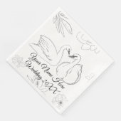 Swan und Botanisch Serviette (Ecke)