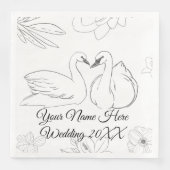 Swan und Botanisch Serviette (Vorderseite)