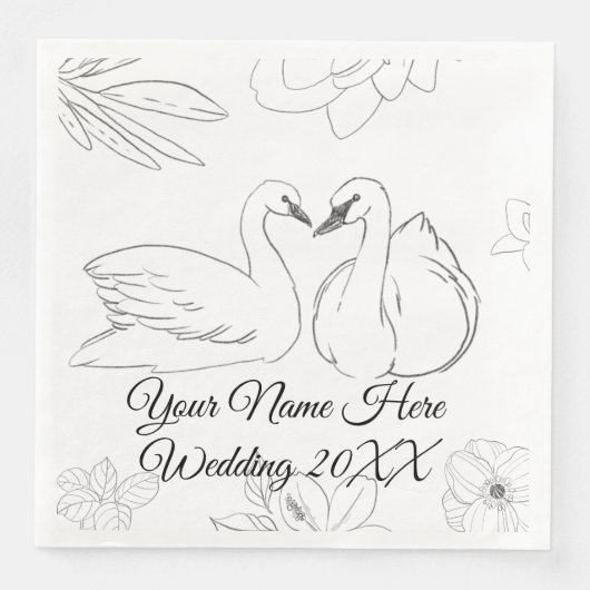 Swan und Botanisch Serviette (Vorderseite)