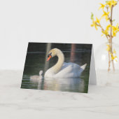 Swan- und Cygnet-Grußkarte Karte (Gelbe Blume)