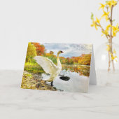 Swan-und Fall-Blank-Grußkarte Karte (Gelbe Blume)