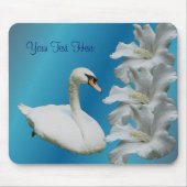 Swan und Hibiskus Blume Nature Mousepad (Vorne)