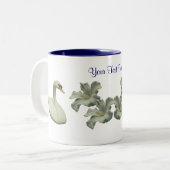 Swan und Hibiskus Blume Personalisiert Zweifarbige Tasse (Vorderseite Links)