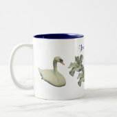 Swan und Hibiskus Blume Personalisiert Zweifarbige Tasse (Links)