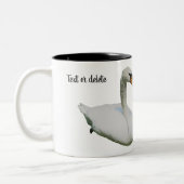 Swan und Hibiskus Blume Personalisiert Zweifarbige Tasse (Links)