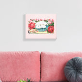 Swan und Rose Vintag Art Wrapped Canvas Leinwanddruck (Insitu (Wohnzimmer))