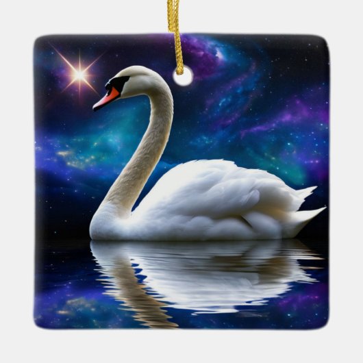 Swan und Star Keramikornament (Vorderseite)