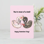Swan Valentine's Day Foto Feiertagskarte (Stehend Vorderseite)