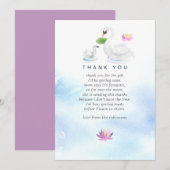 Swan Watercolor Babydusche Vielen Dank Dankeskarte (Vorne/Hinten)