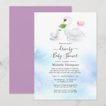 Swan Watercolor Drive by Bridal oder Babydusche