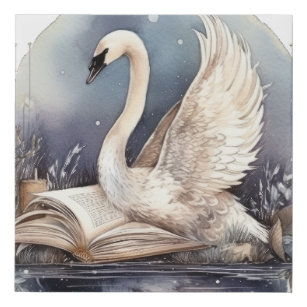 Swan Watercolor Künstlicher Leinwanddruck