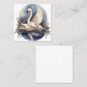 Swan Watercolor Quadratische Visitenkarte (Vorne/Hinten)