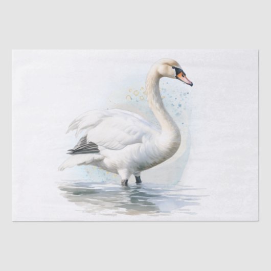 Swan Watercolor Seidenpapier (Vorderseite)