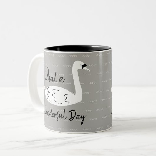 Swan & Waves Zweifarbige Tasse (Vorderseite Links)