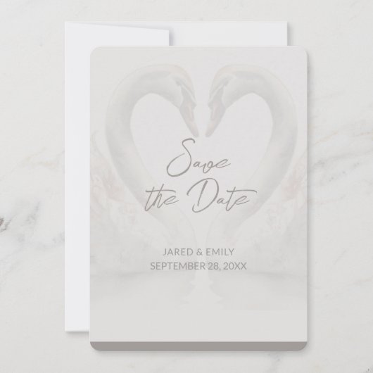 Swan Wedding 12x18 Save the Date QR Code Card (Vorderseite)