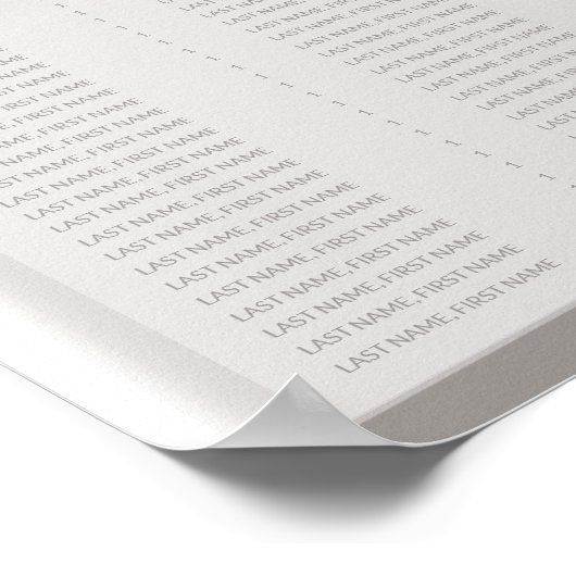 Swan Wedding Chart Poster (Ecke)