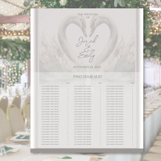 Swan Wedding Chart Poster
