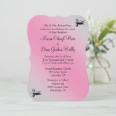Swan Wedding Einladung 5"x 7" (Stehend Vorderseite)