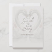 Swan Wedding Einladung mit QR Code (Vorderseite)