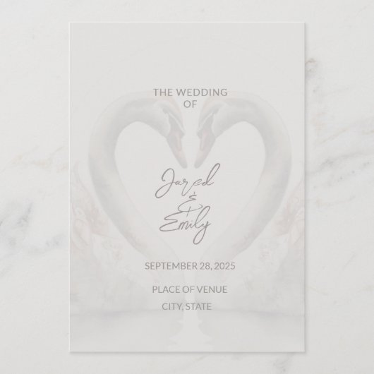 Swan Wedding Flat Program Programm (Vorderseite)