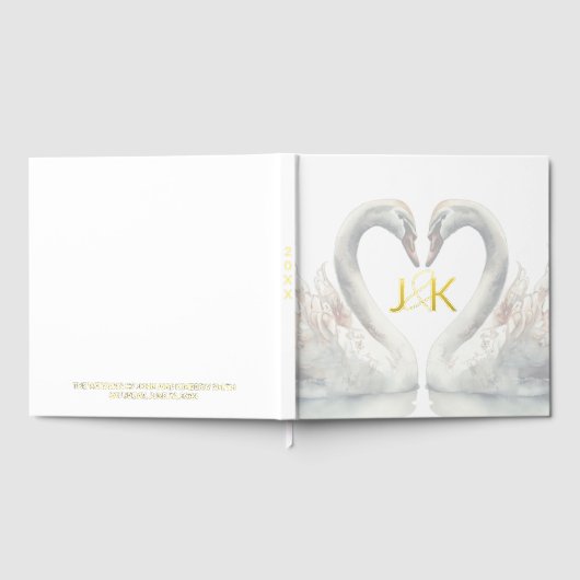 Swan Wedding Foil Gästebuch (Voll)
