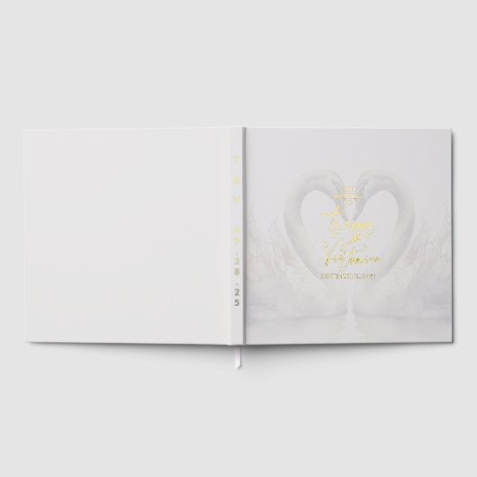 Swan Wedding Foil Gästebuch (Voll)