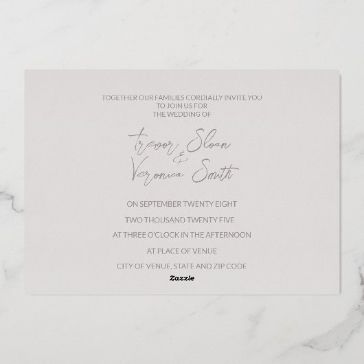 Swan Wedding Folieneinladung (Rückseite)