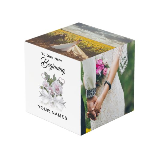 Swan Wedding Foto Cube Würfel (Vorderseite Schrägansicht)