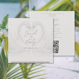 Swan Wedding Invitation QR Code Einladung