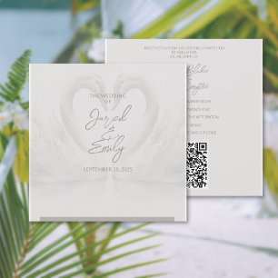 Swan Wedding Invitation QR Code Einladung