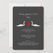 Swan Wedding mit Grau Einladung (Rückseite)