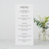 Swan Wedding Monogram Flat Menu Menükarte (Stehend Vorderseite)