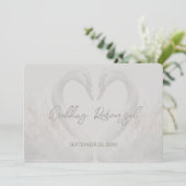 Swan Wedding Probe Dinner Einladung (Stehend Vorderseite)